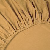 Hoeslaken en flanelle Kayori Showa - 160 x 200-210 cm - Épaisseur du matelas 40 cm - Élastique tout autour - Goud