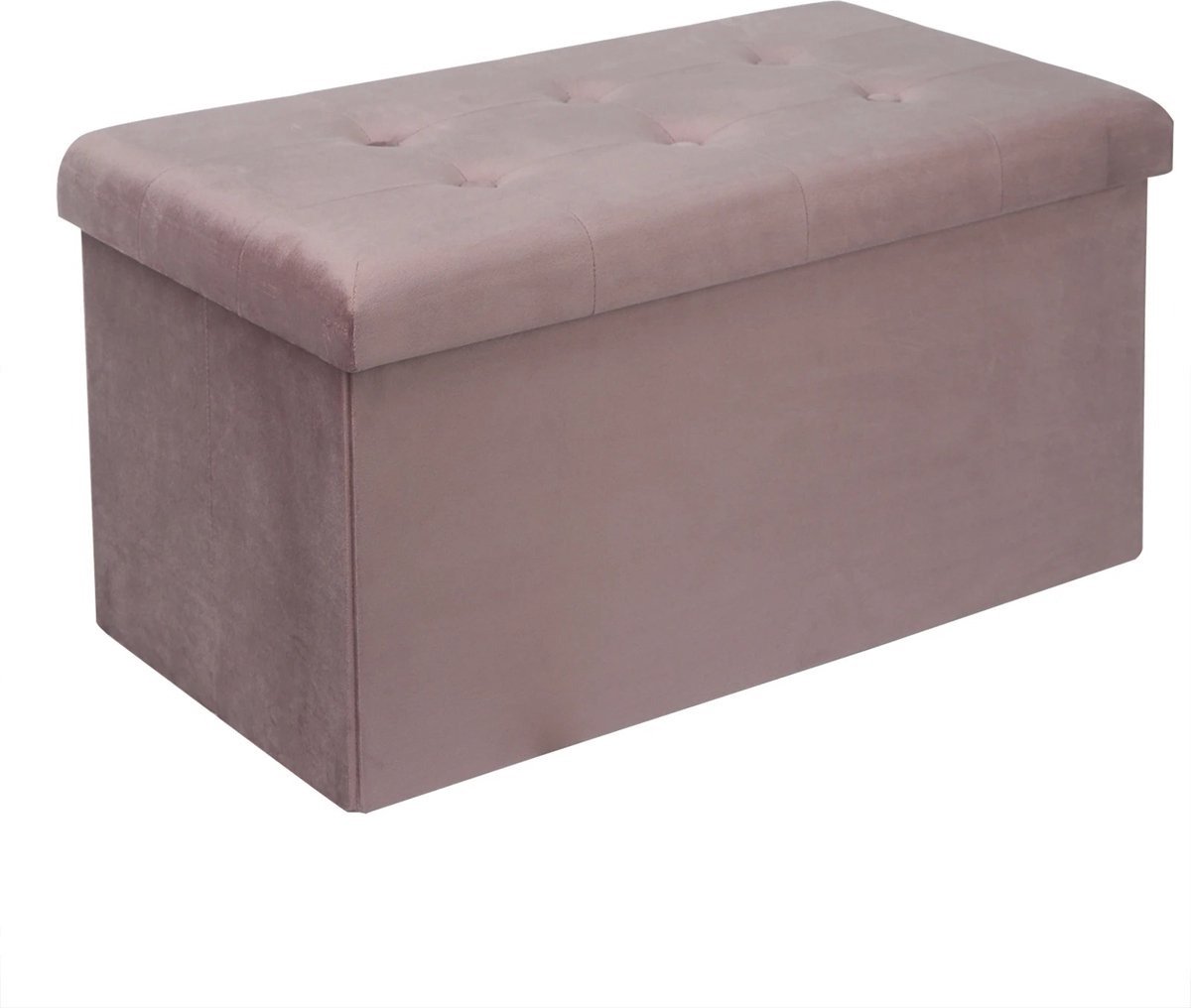 QPFO® Bankje met opbergruimte - poef en hocker - bedkist en voetenbank - slaapkamer woonkamer - roze velvet 76x38x38 cm