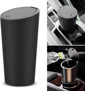 BMZX Poubelle De Voiture Silicone Avec Couvercle – Mini Poubelle Portable Noir, Porte-Gobelet