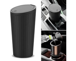 Auto-afvalbak met deksel, afvalbak voor in de auto, mini-afvalbakken voor in de auto, bekerhouder voor in de auto, universele lekvrije vuilniszakken voor in de auto, kantoor, keuken- Afvalbak - Trash - Bekerhouder - Organizer