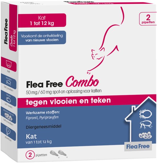 Flea Free Ectoline Duo Kat - Tegen Vlooien En Teken - 2 Pipetten