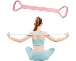Weerstandsband, Schouder, Rug, Arm, Elastisch Touw, Fitnessband, Voet, Been, Handstretcher, Yoga Pilates Stretch Fysiotherapie, Thuisfitness Oefening (Roze)