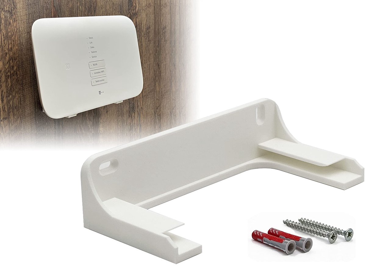 Printari wandhouder voor Telekom Router Speedport Smart 3 beugelhouder wandhouder wit inclusief bevestigingsmateriaal