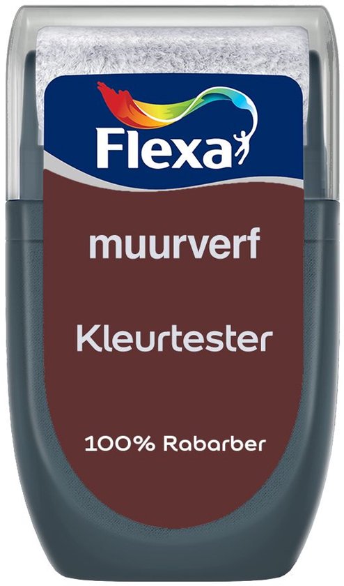Flexa kleurentester potje met muurverf 100% Rabarber.