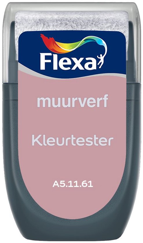 Flexa Kleurtester Muurverf A5.11.61 potje met roze verf.