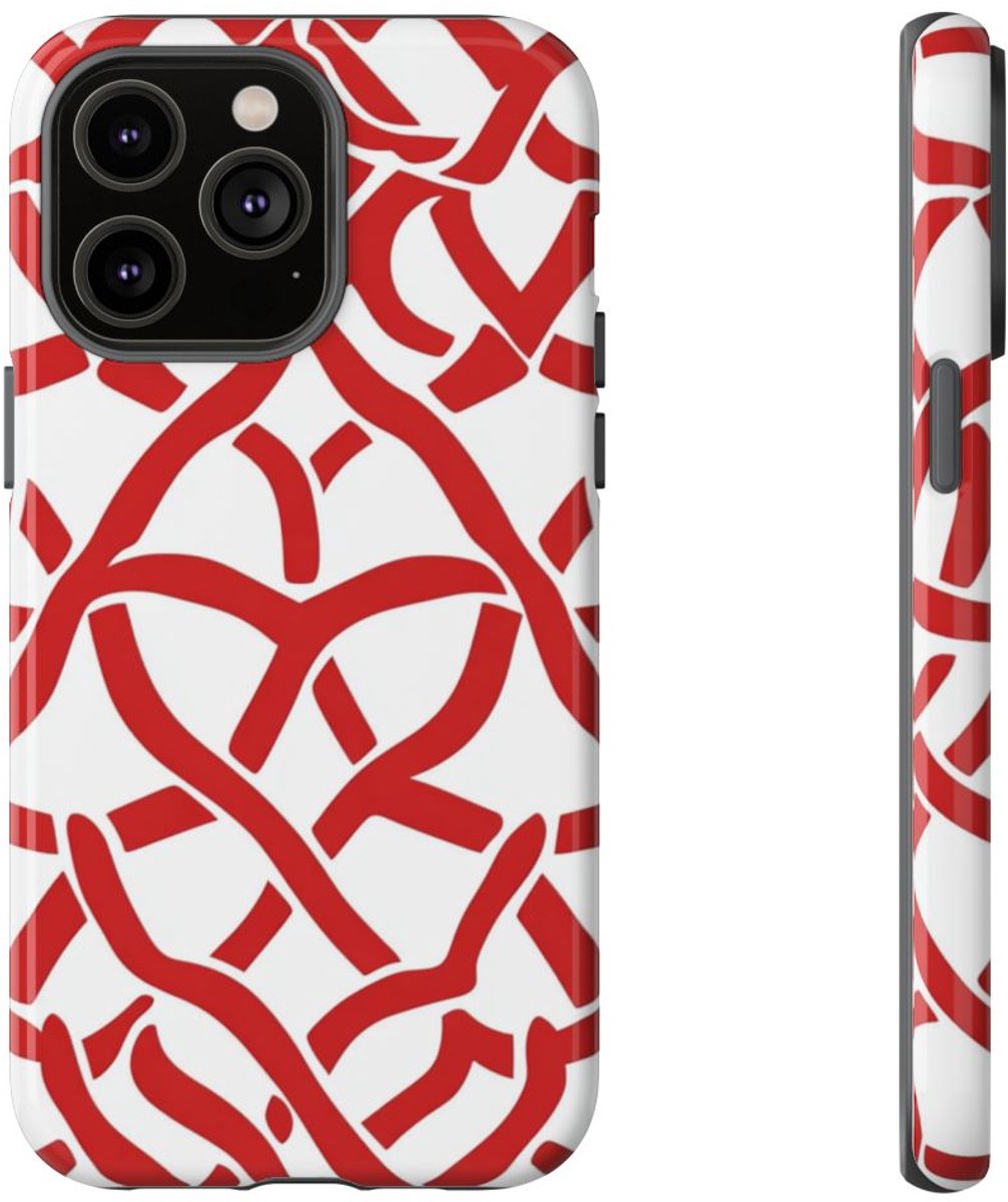 Rood Keltisch Knoopmotief – Telefoonhoesje Geschikt voor iPhone 14 Pro Max