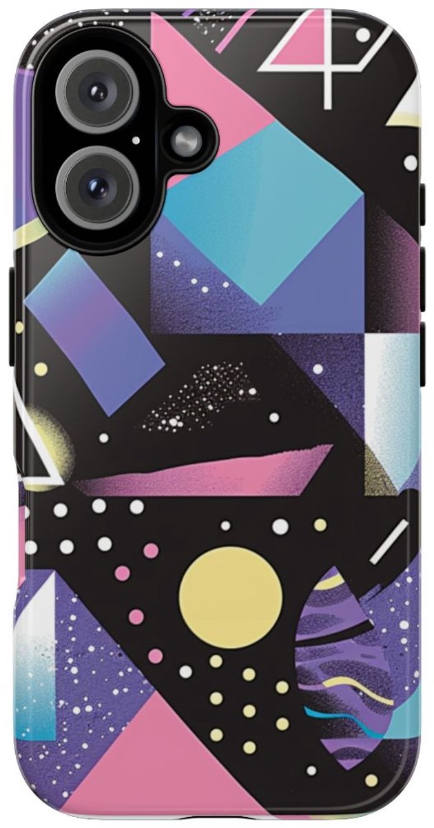 Geometrisch Vaporwave Abstract Patroon – Telefoonhoesje Geschikt voor iPhone 16
