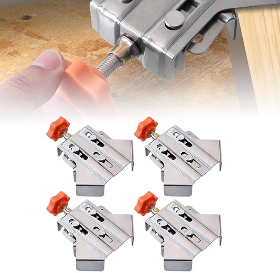 4Pcs 90 Degree Angle Clamps, Right Angle Clamp with Adjustable Swing Angle, Fixing Clips for Woodworking van Merkloos — afbeelding 4