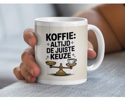 Koffie Mug, Altijd de Juiste Keuze Koffiebeker, Leuke Koffie Cadeau Idee, Koffieliefhebber Mok, Retro Koffie Ontwerp Mug