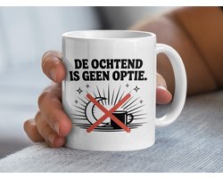 De Ochtend is Geen Optie Mok, Grappige Koffiemok, Anti-Ochtendhumeur, Koffieliefhebber Cadeau, Slaapkop Mok, Humor Mok, Cadeau voor Vroege