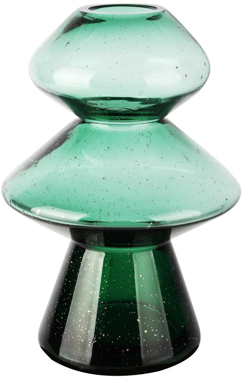dekoratief Vaas 'Gold Speckled', groen, glas, 17x17x26cm | A255811