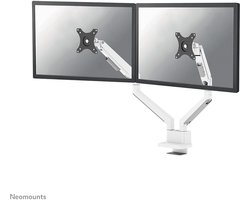 Neomounts NEXT Slim DS70-250WH2 Monitorarm 2 schermen - 17-32" - 1-9 kg/scherm (curved 8 kg/scherm) - gasveer - 180°-stop - Topfix - Easy Install-model - 100% plasticvrije verpakking - wit