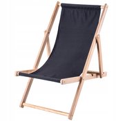 Ligstoel - strandstoel - Comfortabele houten ligstoel in grijs ideaal voor het strand