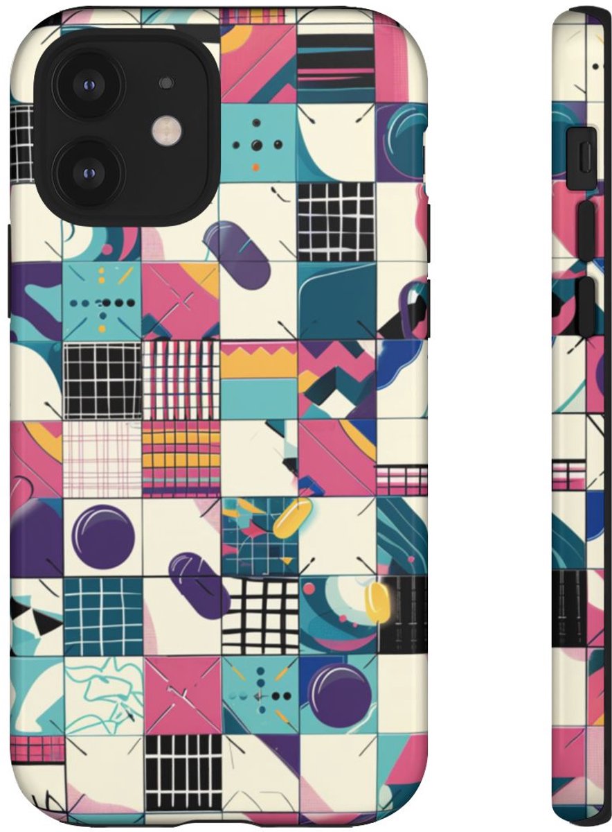 Kleurrijk Abstract Geometrisch Patroon – Telefoonhoesje Geschikt voor iPhone 12