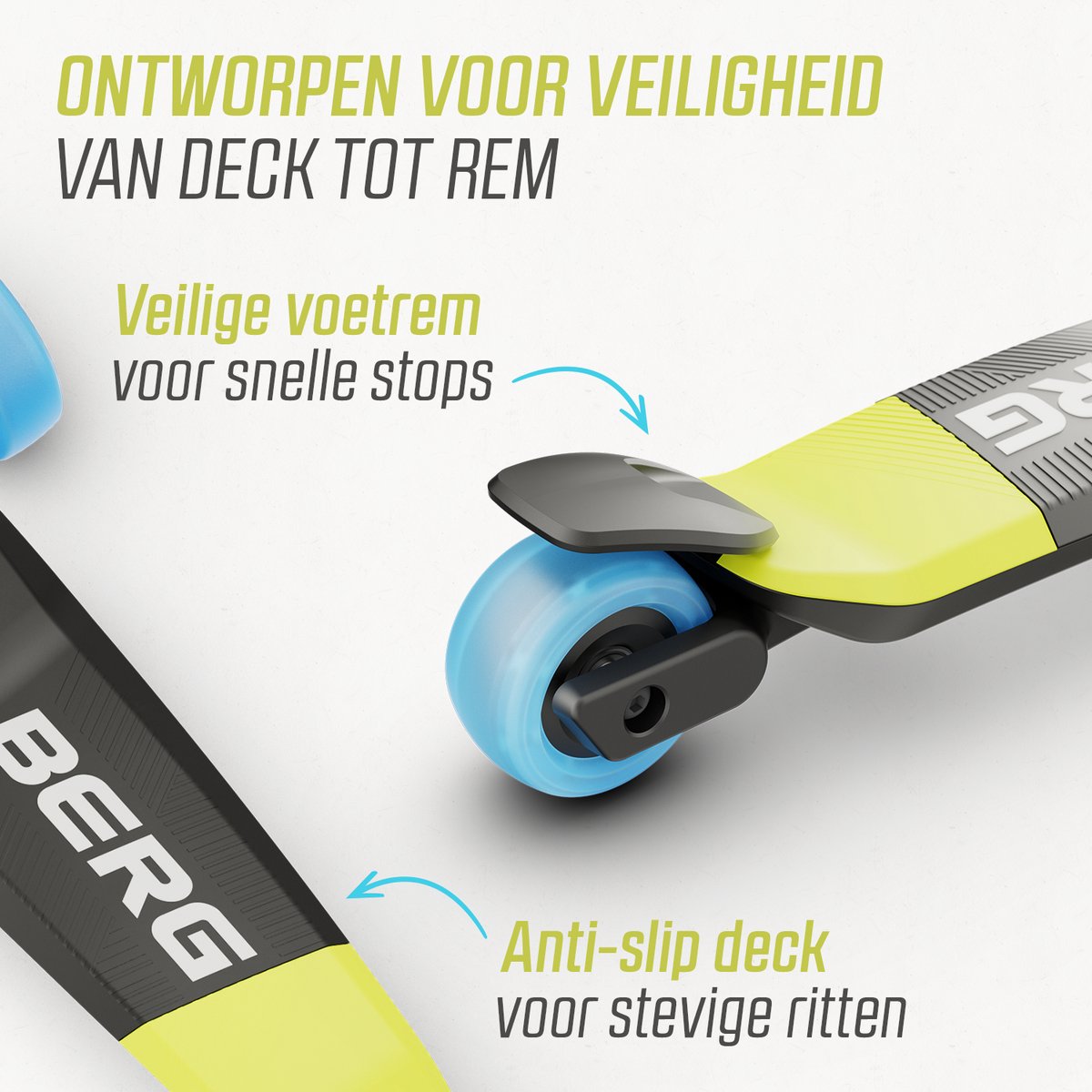 BERG Nexo Kinderstep - Step 3 wielen - Vanaf 2 jaar - Opvouwbaar - In hoogte verstelbaar - Lime — afbeelding 4