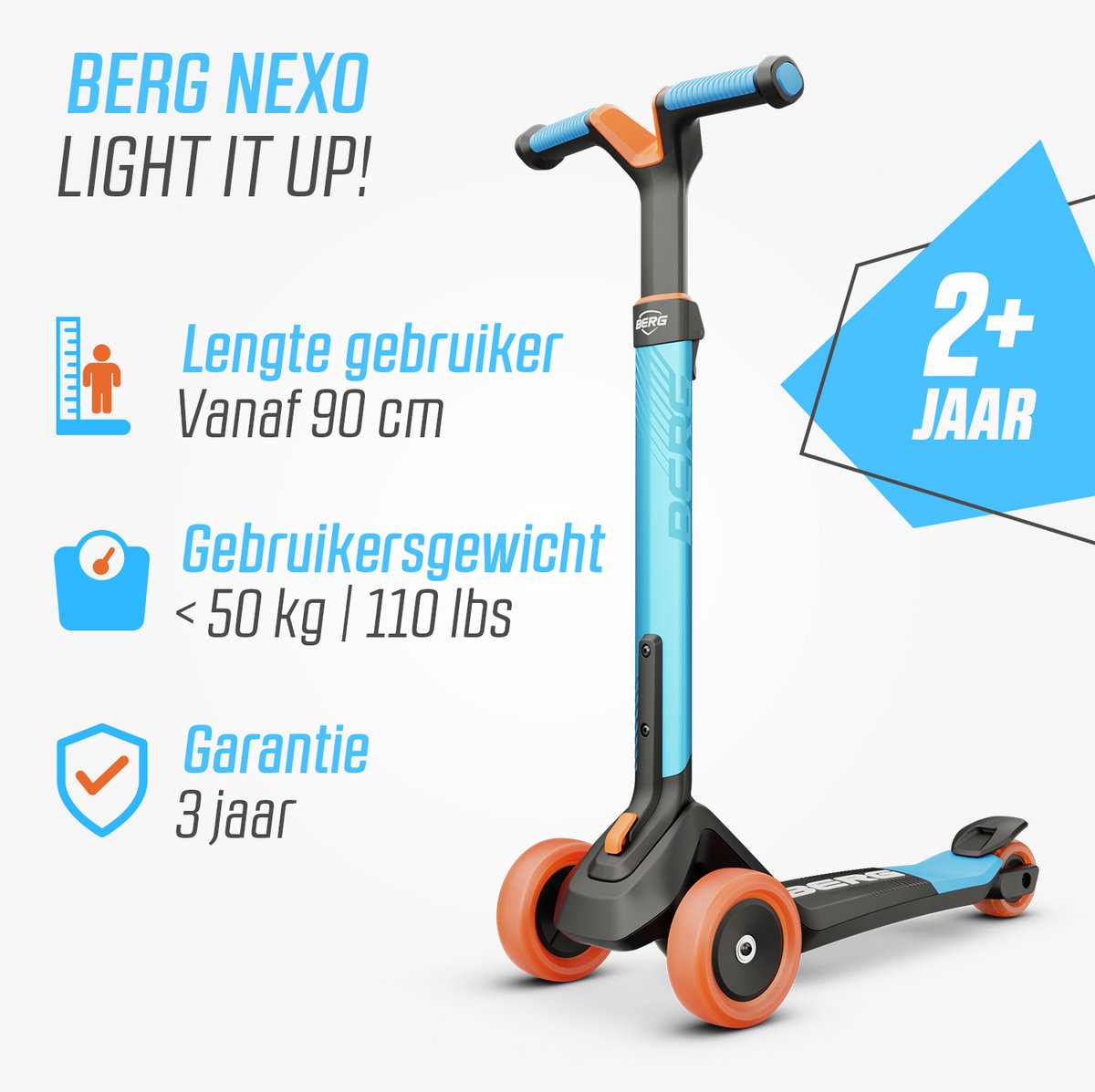 BERG Nexo Kinderstep - Step 3 wielen - Vanaf 2 jaar - Opvouwbaar - In hoogte verstelbaar - Blauw — afbeelding 8