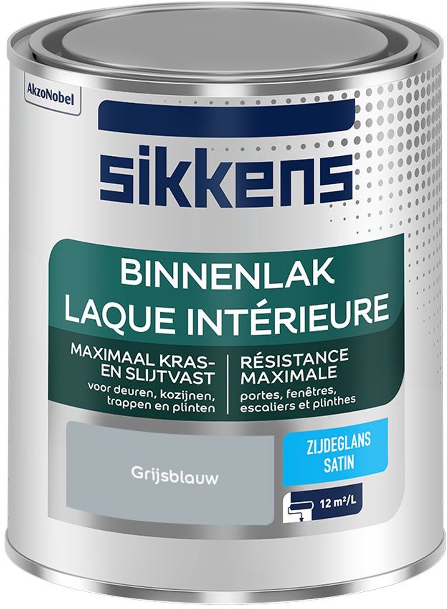Sikkens - Binnenlak Zijdeglans - Grijsblauw - Mengverf - 750 Ml