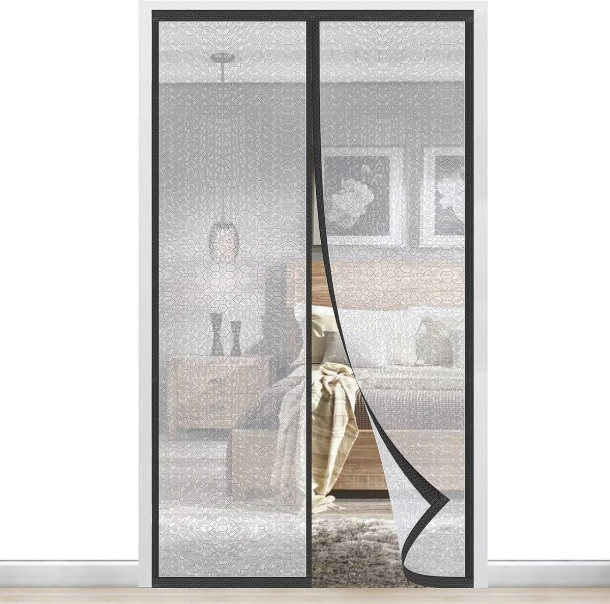 Thermisch geïsoleerd magnetisch deurgordijn 85 x 190 cm - Zelfsluitend scherm voor energiezuinigheid en comfort