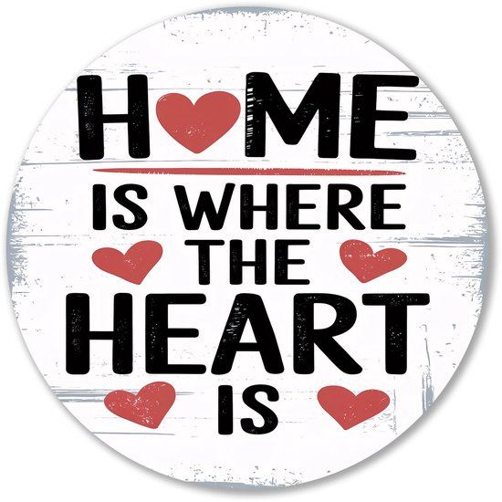 Message d'amour chaleureux pour la maison - Décoration murale ronde pour la maison - Décoration murale ronde cœurs - Art Digital - Décoration murale cercle Forex - Art mural chambre - Cercle mural forex 60x60 cm