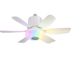 Livano Plafondventilator - Met Verlichting - Plafond Ventilator - Met Lamp - Plafonniere Met Ventilator - Met Licht - Wit - 47cm