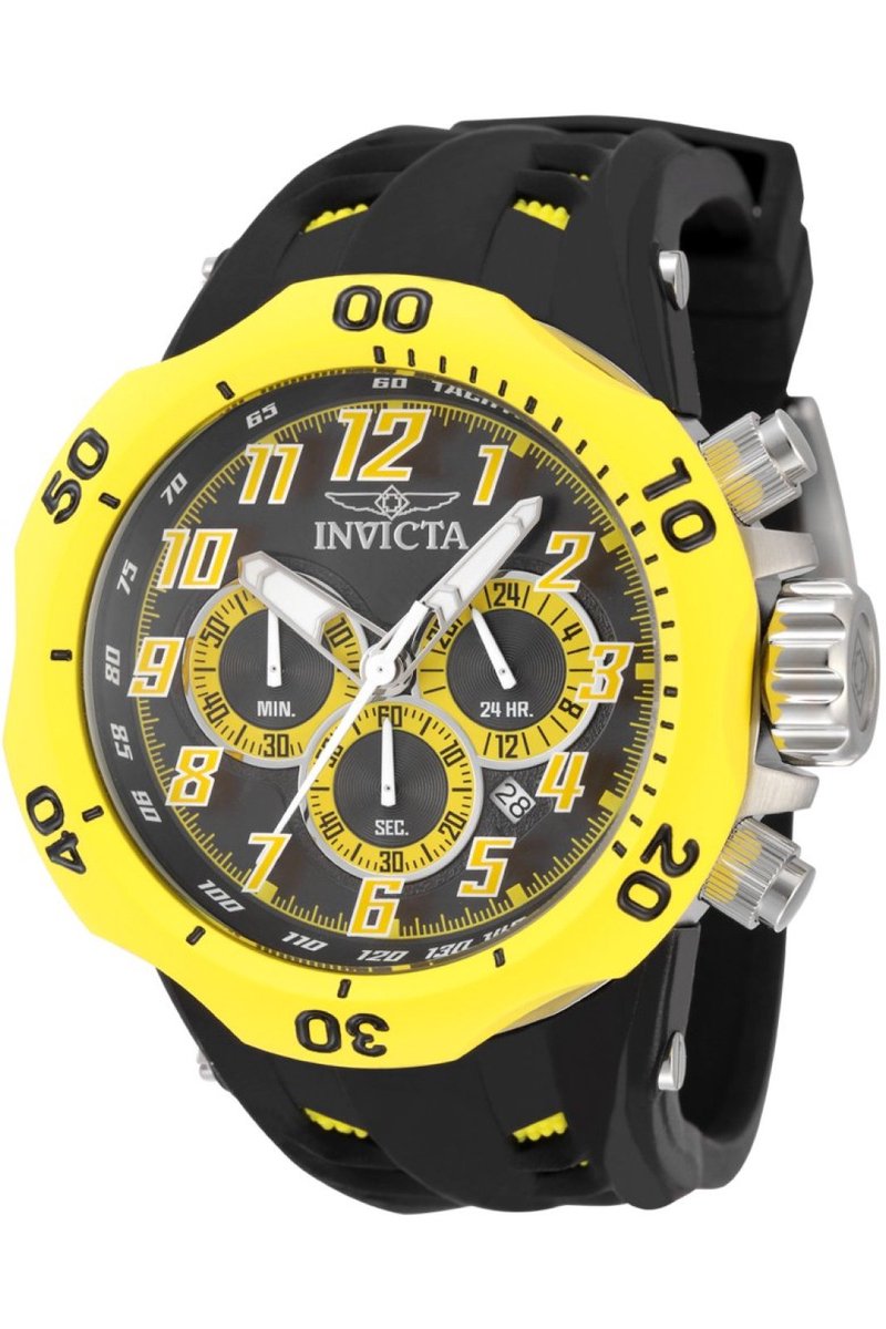 Invicta Venom - Hydra 48236 Heren Horloge - Waterdicht - Analoog - Quartz Uurwerk - Roestvrij Staal met zwarte Wijzerplaat - 52mm