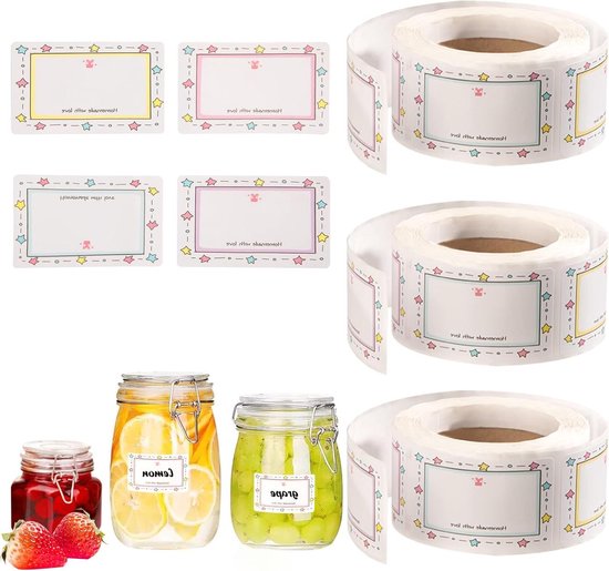 600 stuks natuurlijke kraftpapier-labelstickerset met