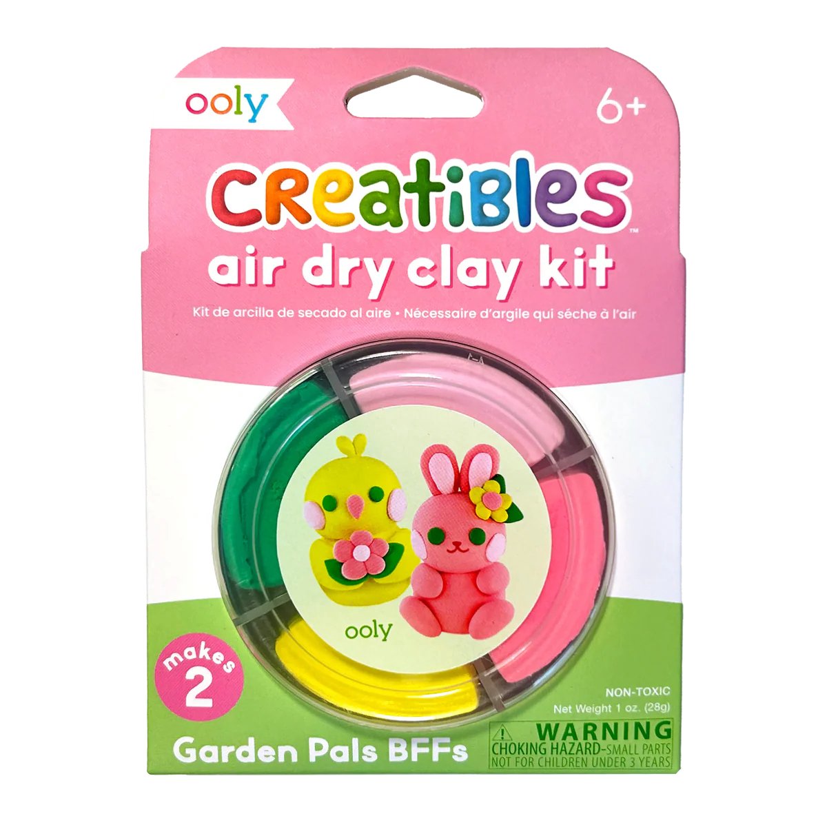 Ooly - Creatibles - Mini air dry clay kit - Garden Pals BFF's - 4 Kleikleuren