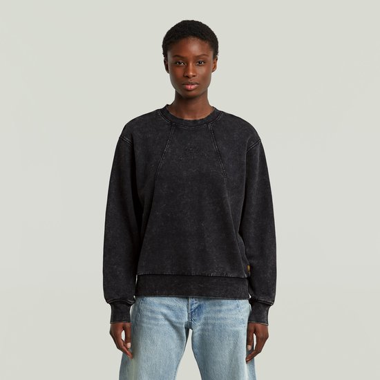 Washed A Line Script Hoodie Sweater | Schwarz | G-STAR® DE