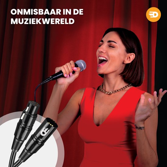 Drivv. Câble XLR Premium - Câble microphone - Mâle vers femelle 3 broches - 1 mètre