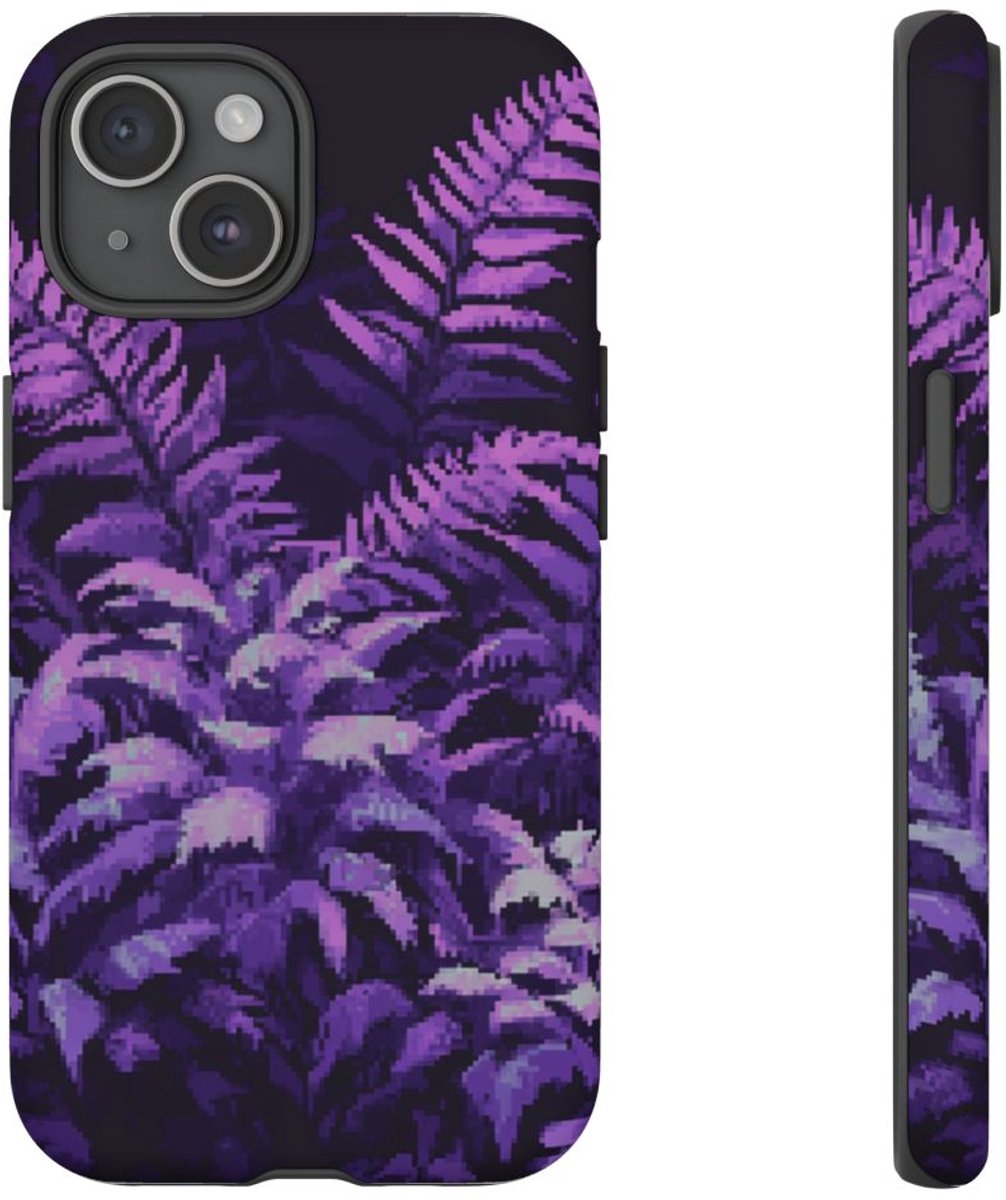 Pixelkunst Paarse Varens – Telefoonhoesje Geschikt voor iPhone 15