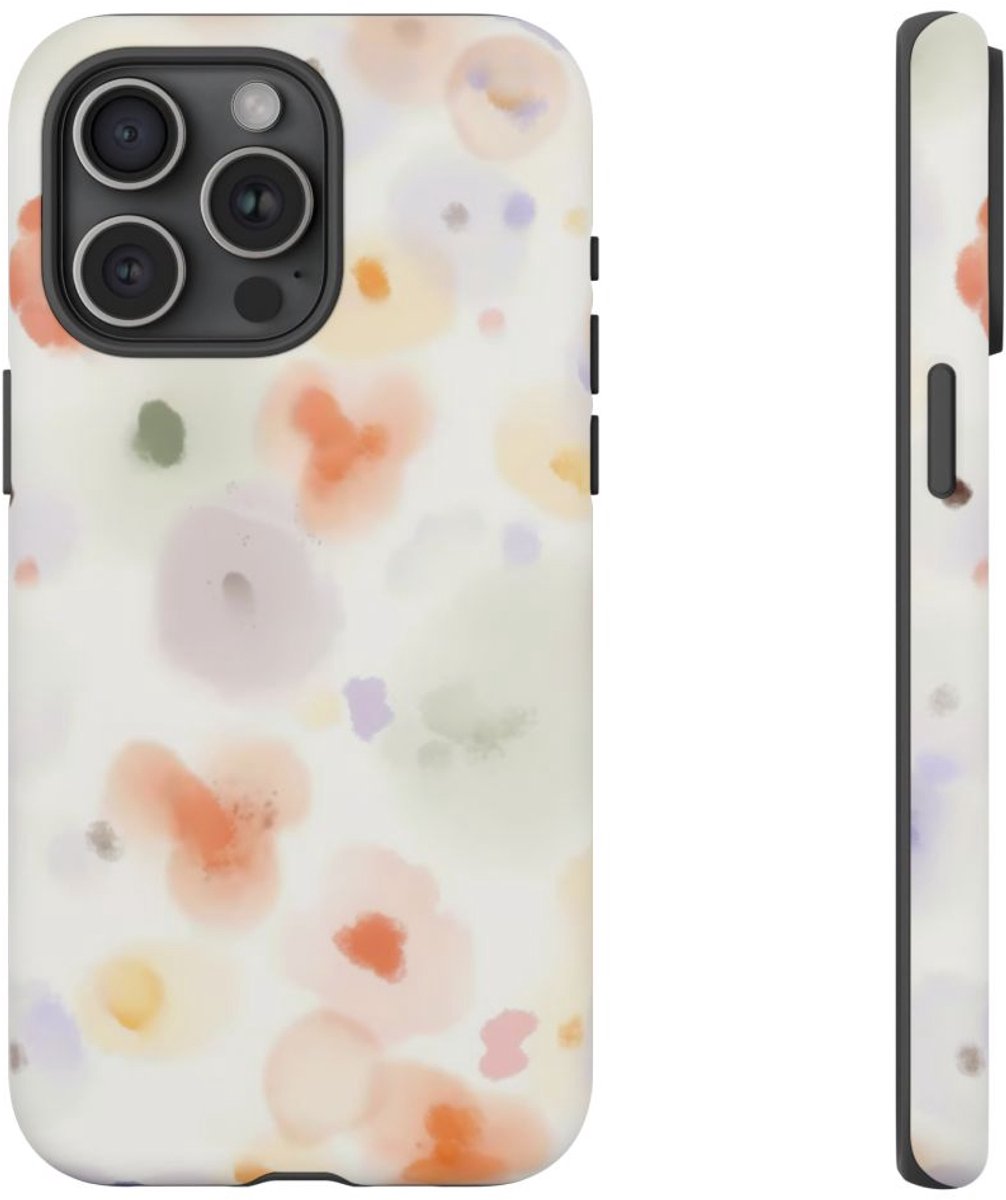 Zachte Abstracte Waterverf Stippen – Telefoonhoesje Geschikt voor iPhone 15 Pro Max