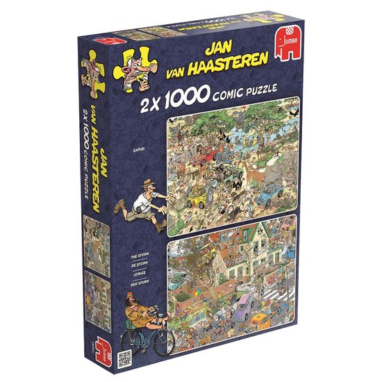Jan van Haasteren - Safari & Storm - 2-in-1 puzzel - 2 x 1000 stukjes puzzel - Legpuzzel
