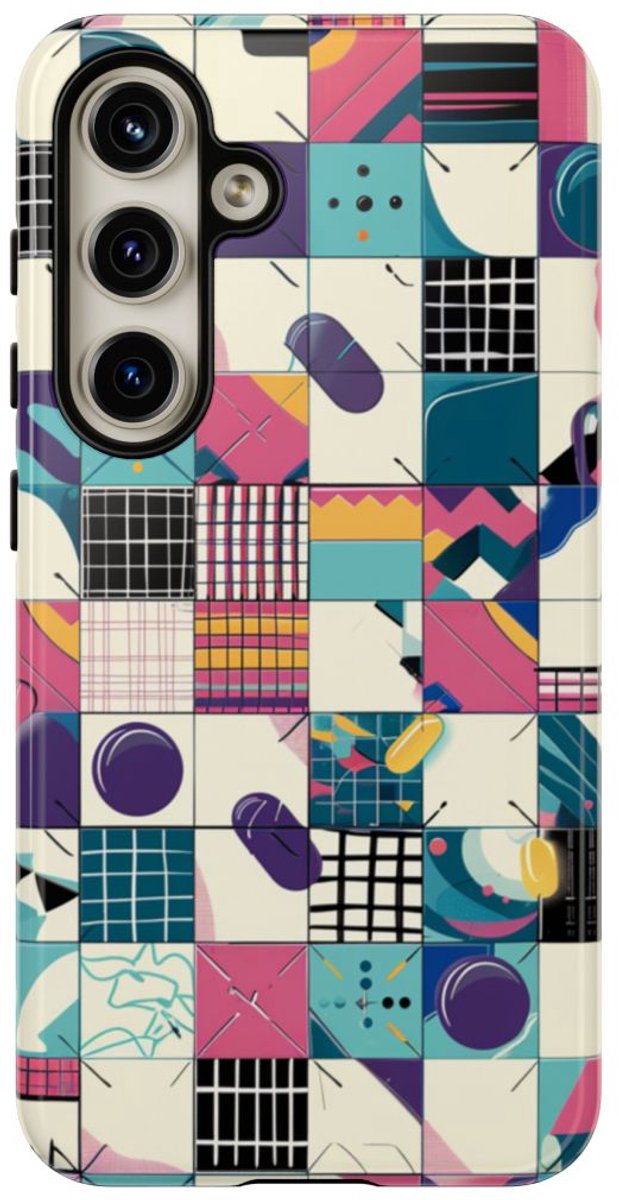 Kleurrijk Abstract Geometrisch Patroon – Telefoonhoesje Geschikt voor Samsung Galaxy S24