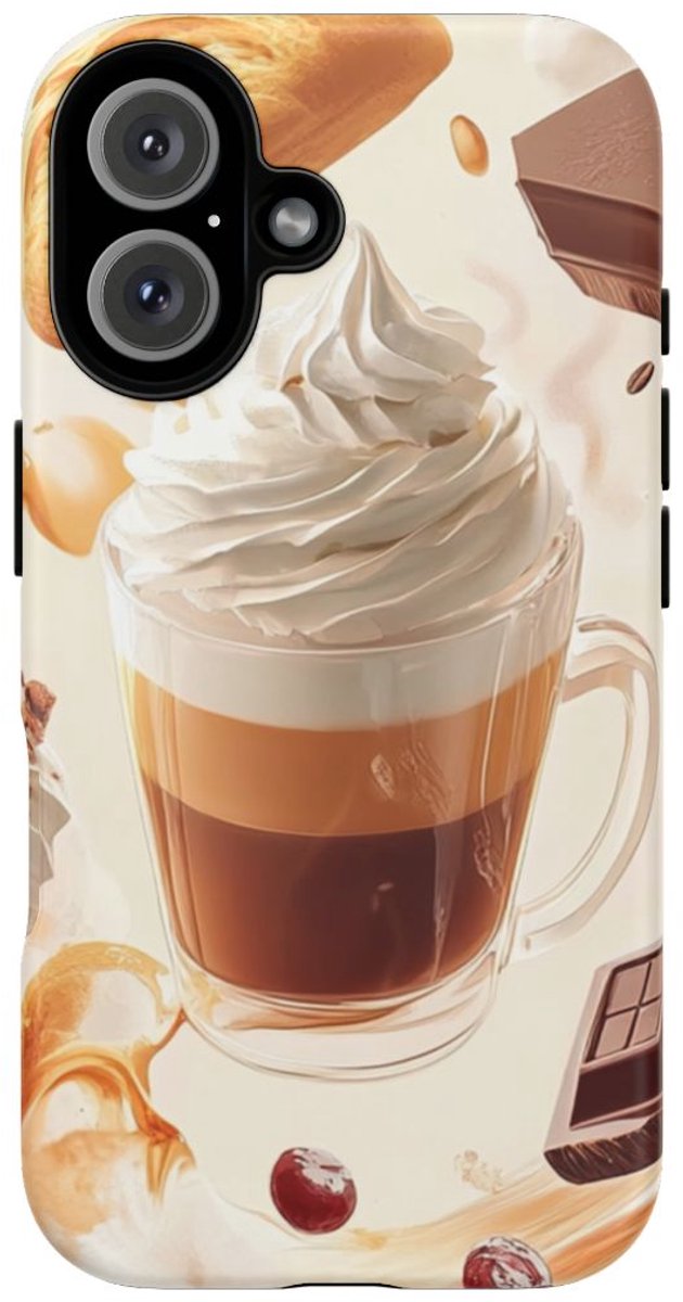 Koffie en Zoetigheden Dynamisch Ontwerp – Telefoonhoesje Geschikt voor iPhone 16