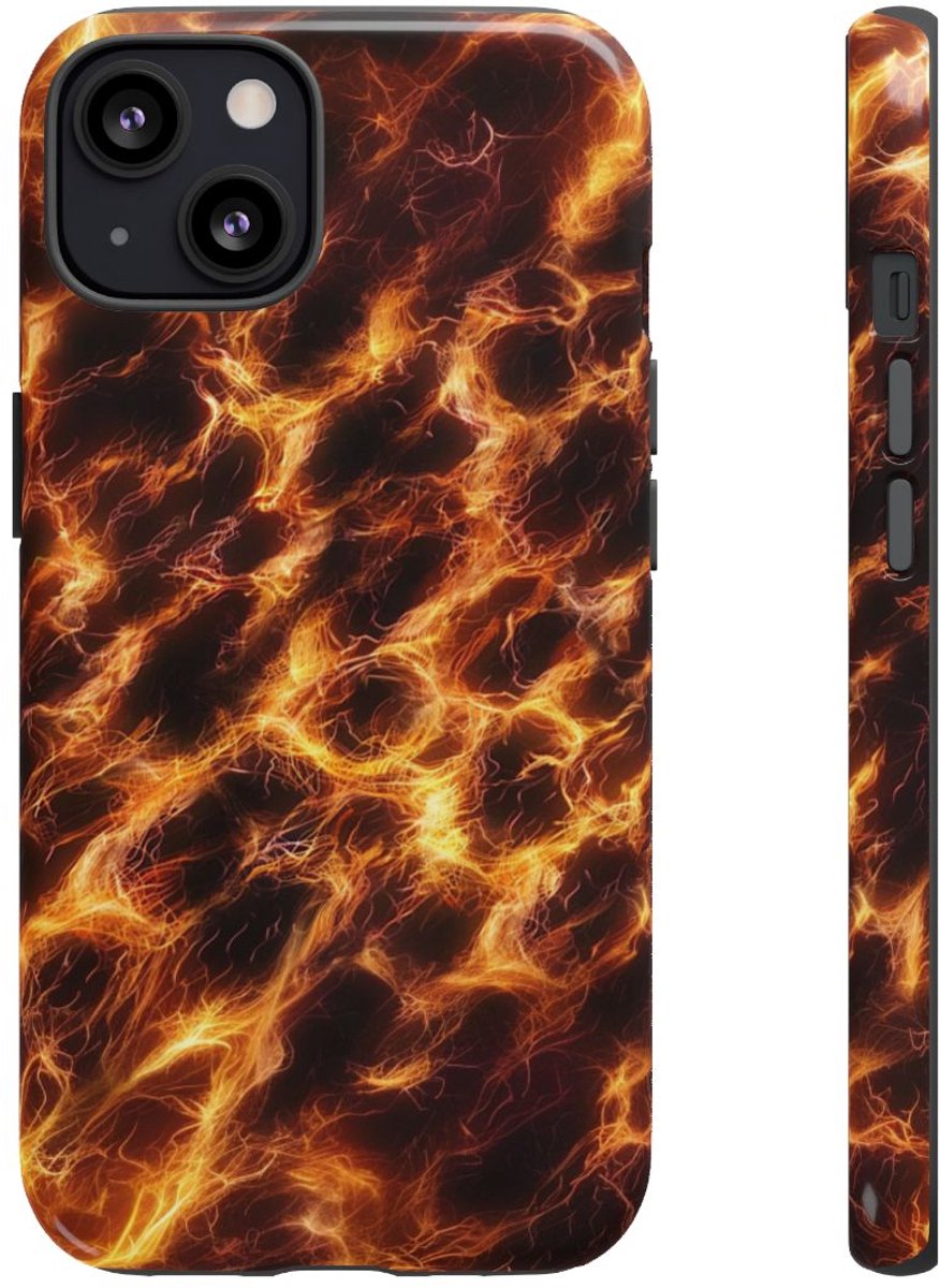 Gloeiende Vezelstructuur met Vurige Lijnen – Telefoonhoesje Geschikt voor iPhone 13