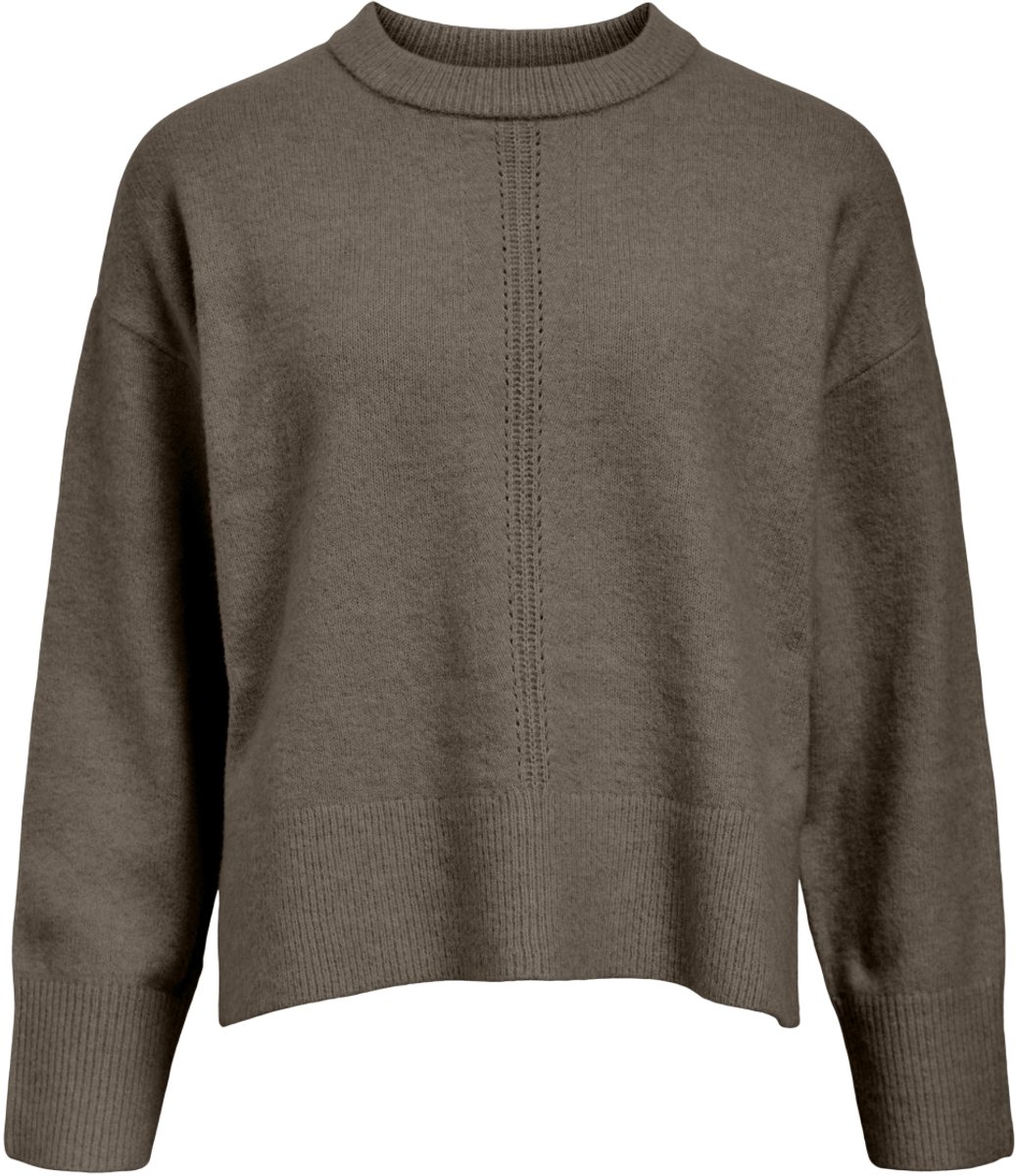 Object Trui Objjuno L/s Lo O-neck Knit Noos 23046885 Morel/melange Dames Maat - S