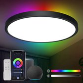 ANTENLICHT RGB LED Plafondlamp - Zwart - Plafoniere - Plafondlampen - Binnenverlichting - Dimbaar 8 staps - 3000K-6500K - 24W - Met Afstandsbediening
