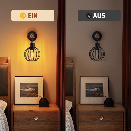 Vintage Industriële Houten Wandlamp Up Down Design Warm wit 3000K - Slaapkamer Woonkamer Trap Hal - Inclusief LED Gloeilamp