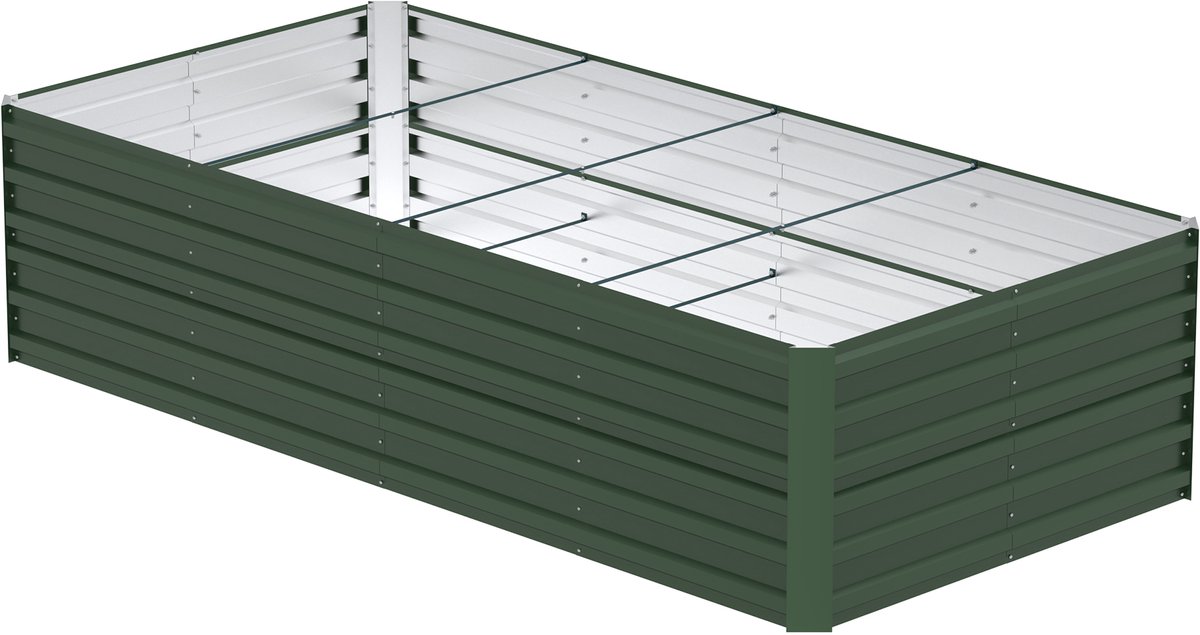 240 x 120 x 58cm Verhoogd Bed Metal Planter Verhoogd Bed Kit voor Kruid Bed Groente Bed Planting Box Garden Box Koude Frame teelt voor bloemen, fruit, groenten (Groen, Rechthoekig)