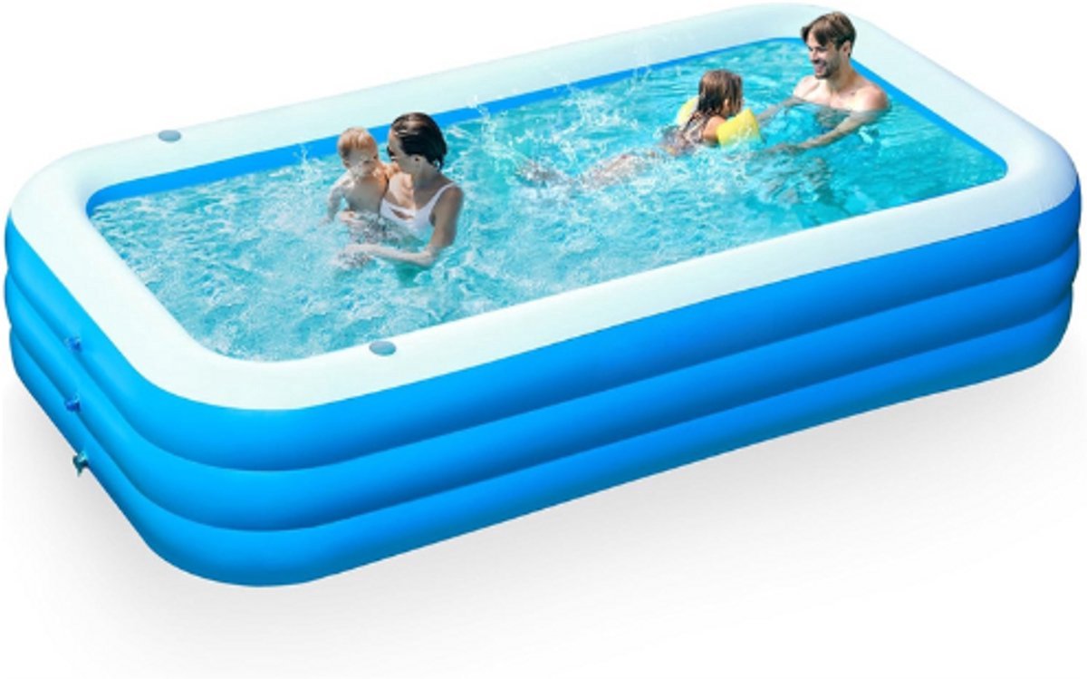 Thuys – Opblaasbaar – Familiezwembad – Met –Stoelen – 305 x 183 x 56cm – Blauw – Zomerzwembad