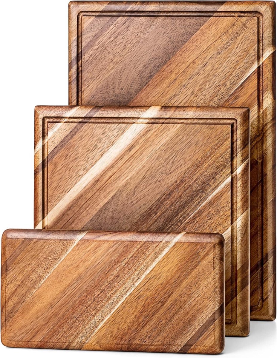 Thuys – Chorus Houten Snijplankenset Met Sapgroef (3 stuks) Luxe Acaciahouten Snijplanken – Hardhout