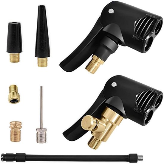 TAKONE Fahrradventil Französisch Kompressor Adapter Set – Autoventil Hebelstecker Messing mit Reifenfüller Schlauch, Ventiladapter für Fahrrad, Auto, Motorrad, Ballpumpe & Bosch Easy Pump Zubehör
