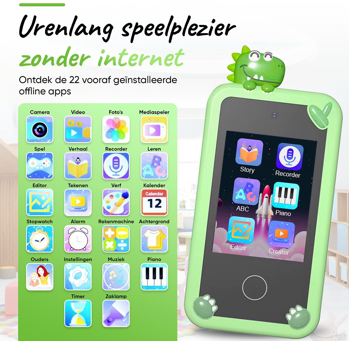 Speelgoed Telefoon Antraciet – Leuke accessoire voor speelhuisjes