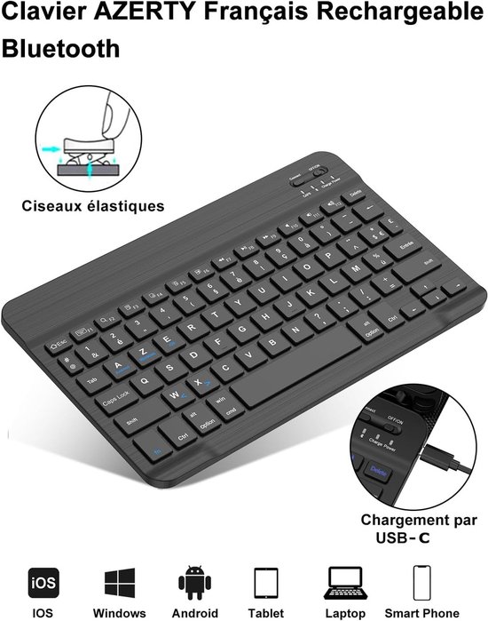 Vipxyc Tabletomhulsel, Bluetooth-toetsenbordhoes, Beschermhoes Voor Tablet Beschermhoes Met 7 Kleuren Achtergrondverlichting En Helderheidsaanpassing Op 3 Niveausrose Goud