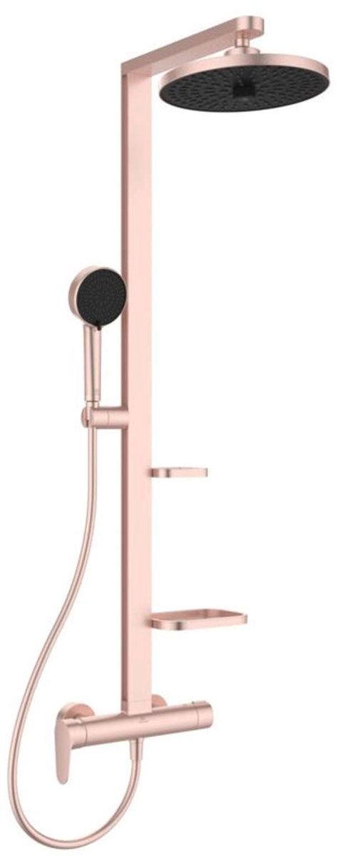 Ideal Standard ALU+ - Doucheset met kraan, diameter 26 cm, 2 stralen, rosé BD584RO