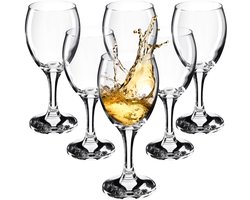 KADAX Wijnglazen, vaatwasmachinebestendige wijnkelk, hoogwaardige en elegante glazen voor rode en witte wijn, wijnglas met lange stijl, kelkglazen voor het serveren (6 x 200 ml, voor witte wijn)