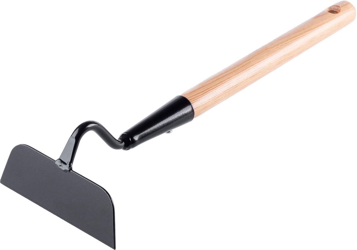KADAX Kleine hak van metaal, tuinhak met korte steel, dubbele hak, hakken, robuuste combihak voor het wieden van onkruid (trapeziumvorm, eenzijdig)
