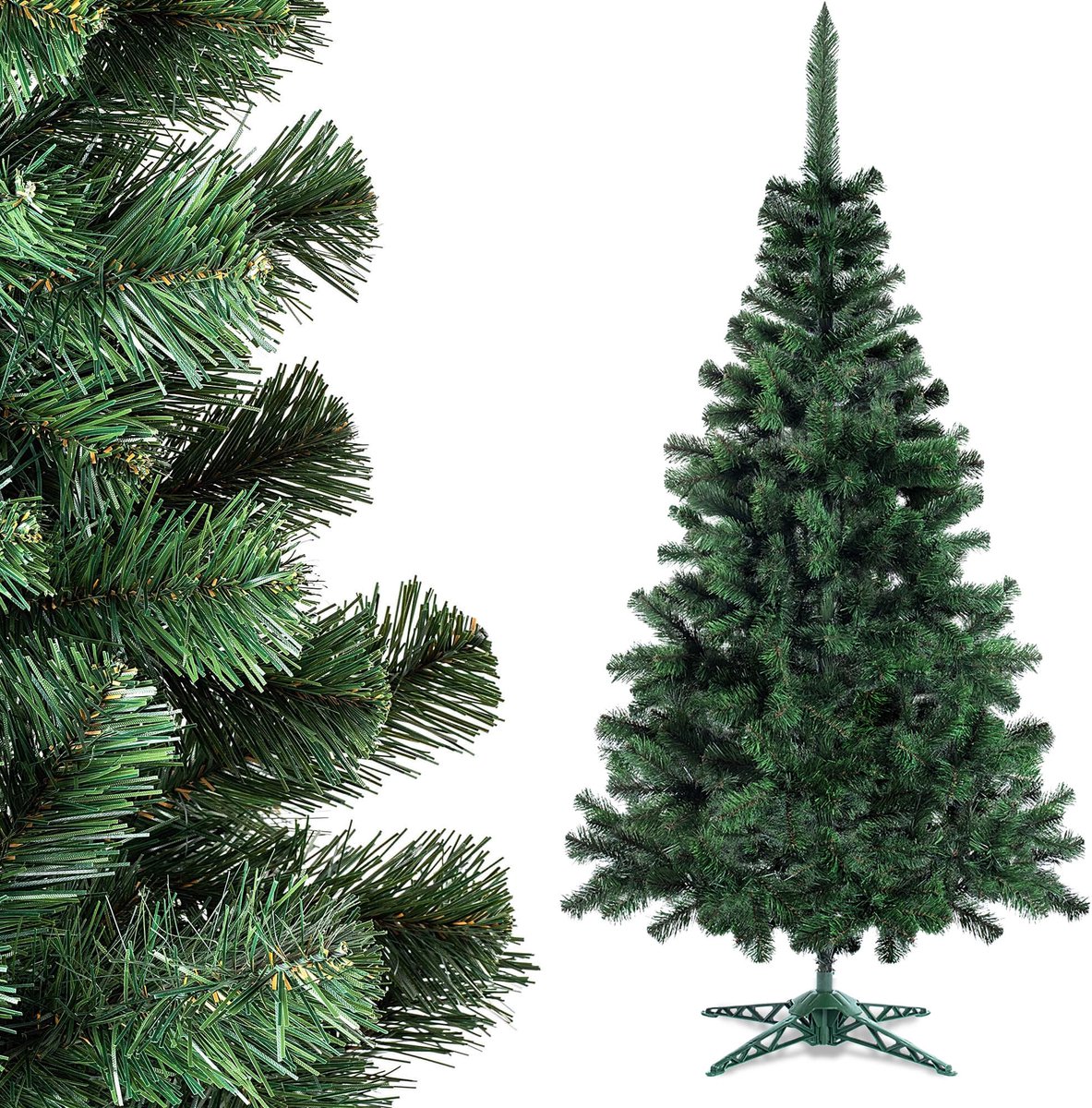 KADAX Alpentanne, kerstboom, kunstkerstboom van pvc, dennenboom met standaard, kerstversiering, kunstboom (kerstboom 220 cm V2)