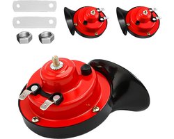 Luchthoorn-2-delige 12-volt luchthoorn-luchthoorn auto-300DB Super Luide Auto Luchthoorn - Waterdichte Luchthoorn Vervangende Kit - Universele Auto-onderdelen voor Auto's, Motoren, Vrachtwagens, Fietsen, Boten - Rood
