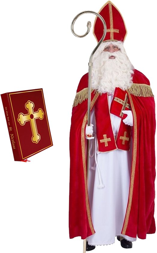 Sinterklaas verkleed kostuum - compleet - inclusief het grote boek van Sinterklaas